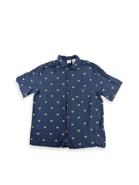 Disney Pride Collection Men's Mickey Mouse Rainbow Pride Button-Up Shirt L